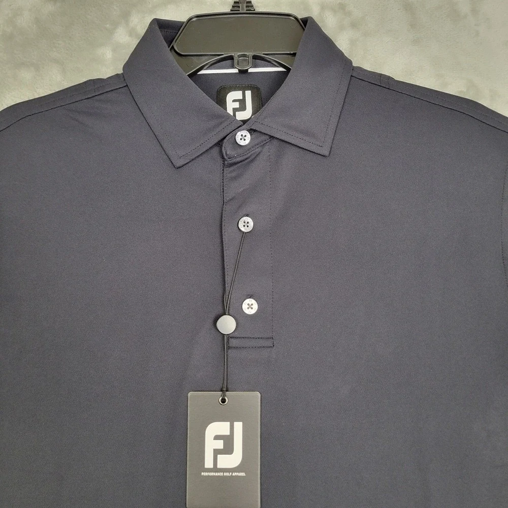 FootJoy Golf Polo Shirt Mens Black Small Performance Short Sleeve Logo (NWT)